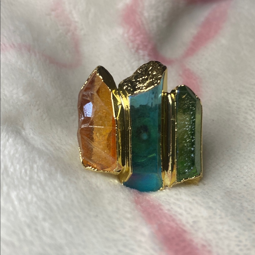 Real Stone 18k GP Ring